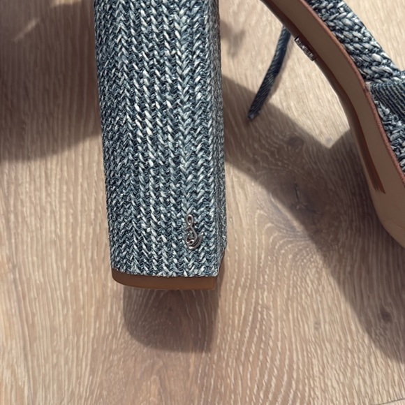 Sam Edelman Womens Kori Blue Denim Buckle Platform Heels Shoes NWT - Picture 10 of 11